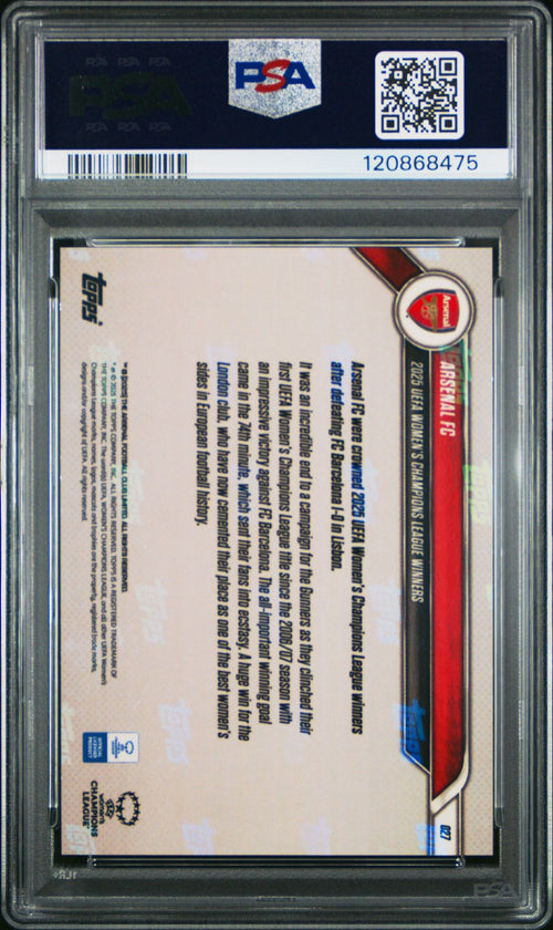 2024 -25 TOPPS NOW UEFA WOMEN'S CHAMPIONS LEAGUE GOLD FOIL 06/50 - PSA 10 POP 1
